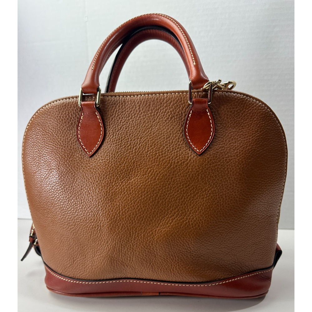 Dooney & Bourke Pebble Grain Zip Zip Satchel Tan Brown Purse Leather Handbag - Picture 15 of 16
